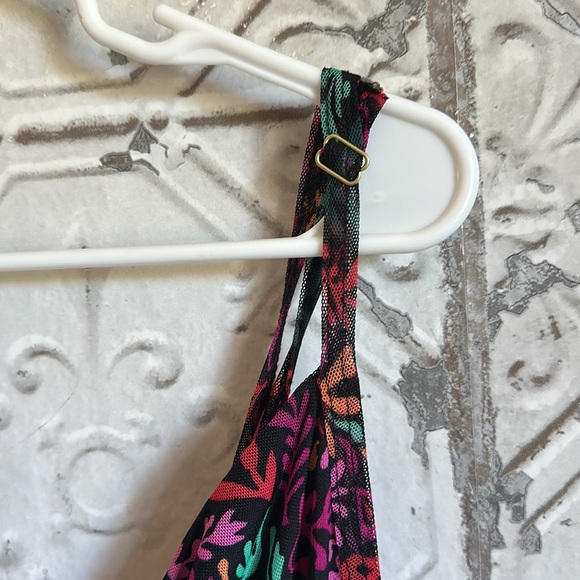 Fuchsia floral patterned ruched tank dress - Picture 6 of 11